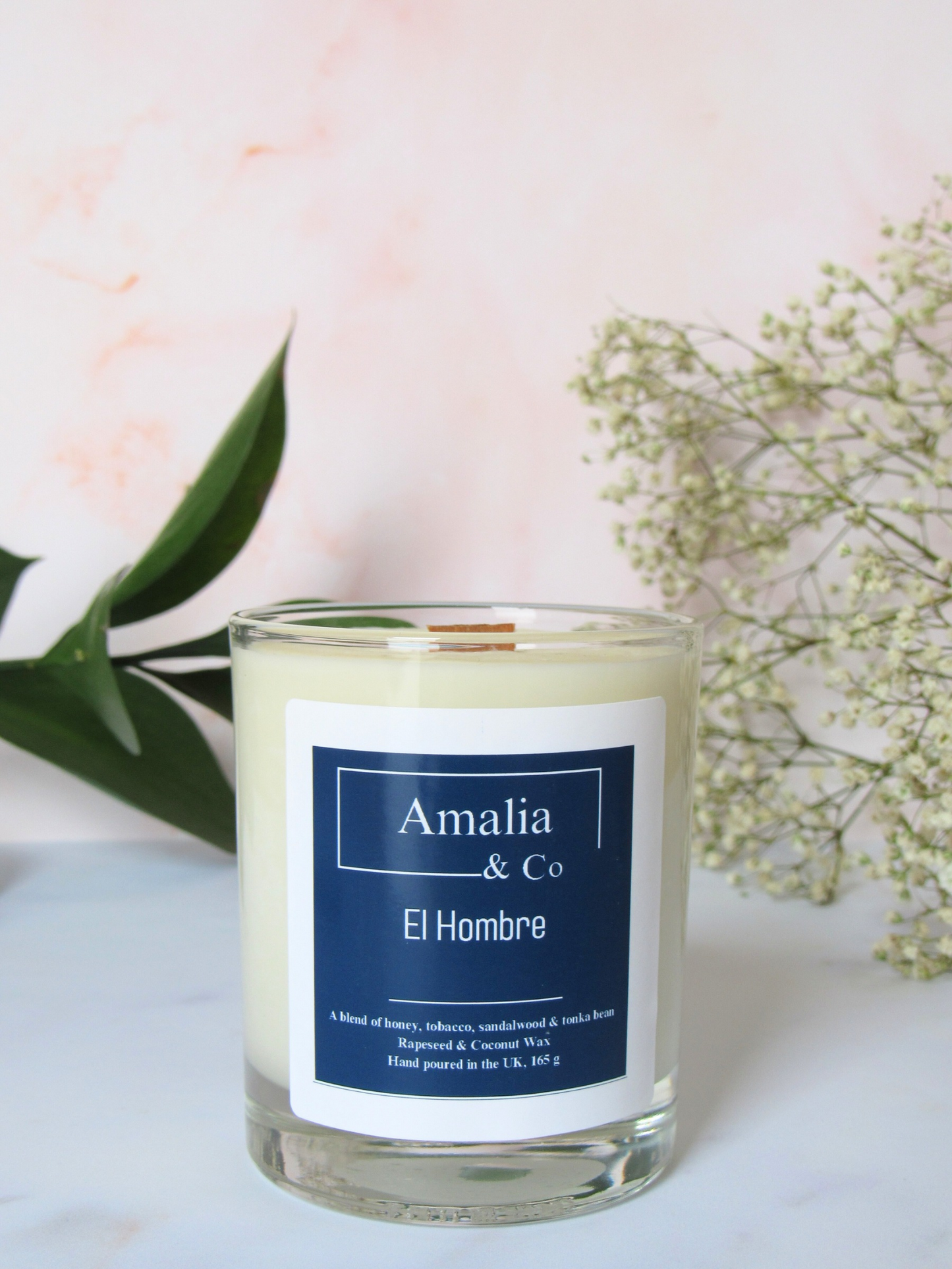 El Hombre - Sophisticated Tobacco & Honey Scented Candle | Eco-Friendly Wood Wick