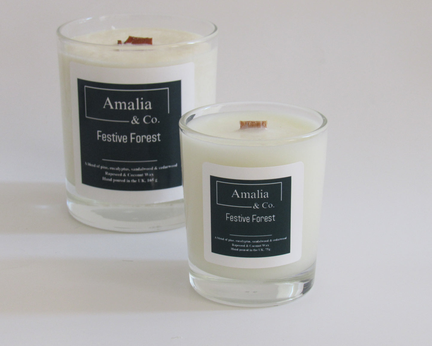 Festive Forest - Pine & Eucalyptus Scented Candle | Eco-Friendly Wood Wick