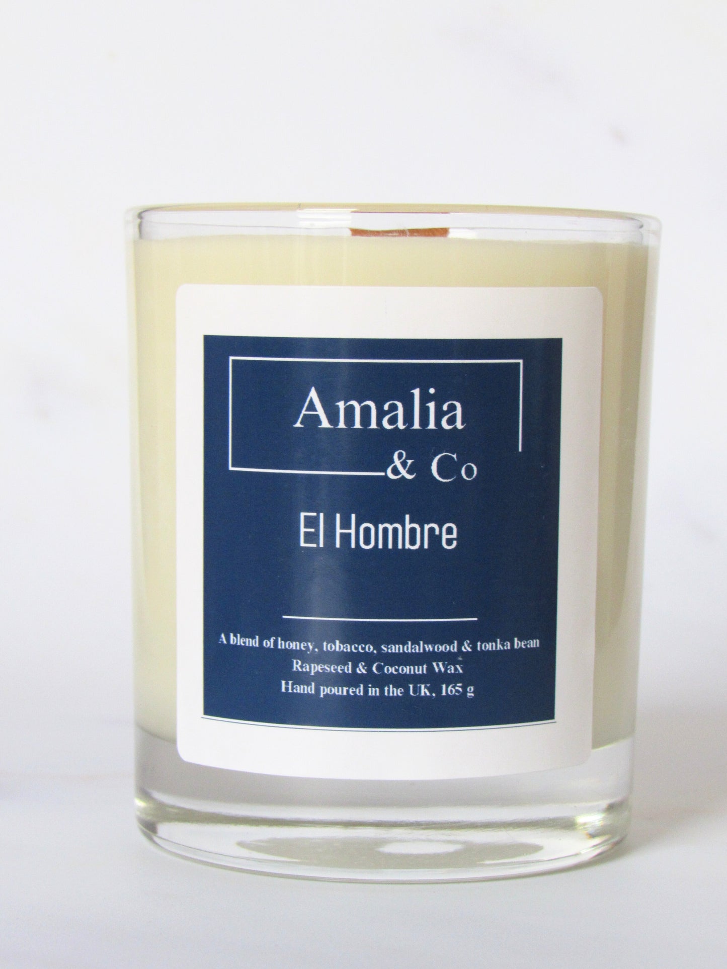 El Hombre - Sophisticated Tobacco & Honey Scented Candle | Eco-Friendly Wood Wick