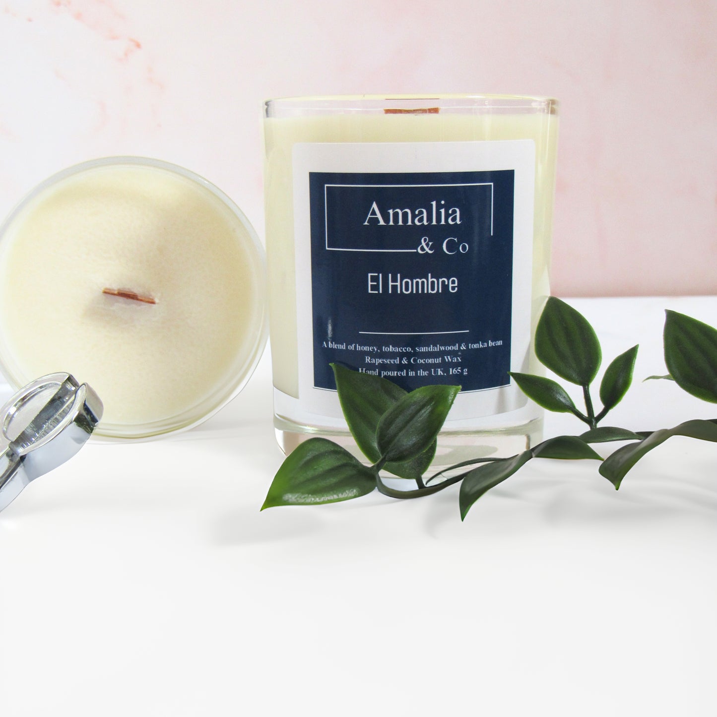 El Hombre - Sophisticated Tobacco & Honey Scented Candle | Eco-Friendly Wood Wick