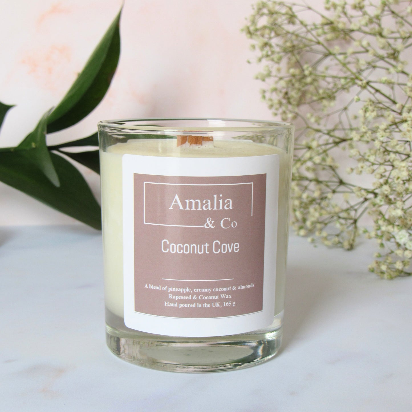 Coconut Cove - Tropical Pineapple & Coconut Scented Candle | Eco-Friendly Wood Wick