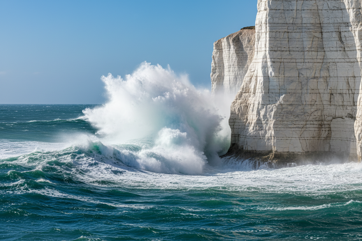 Coastal Breeze candle scent inspiration with fresh ocean air and coastal atmosphere, luxury wood wick candle by Amalia & Co