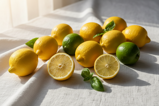 Sicilian Sun candle scent inspiration with bright Mediterranean lemon citrus fragrance by Amalia & Co