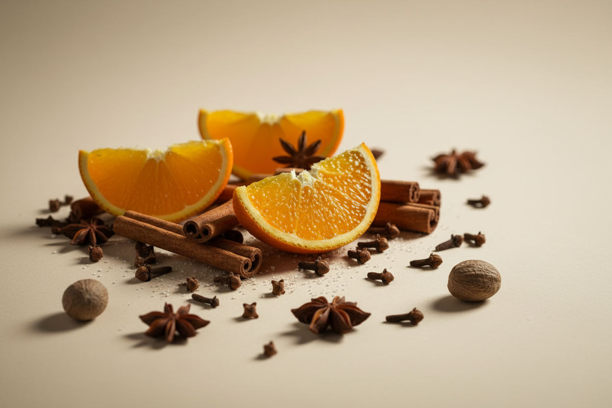 Winter Spice candle scent inspiration with warm seasonal spices and cosy festive home fragrance by Amalia & Co